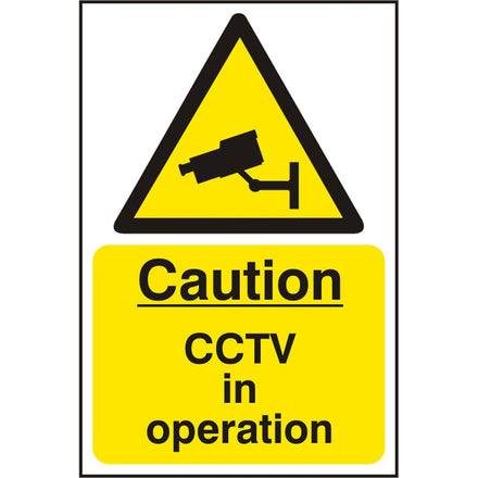 Caution CCTV in Operation S.A.V Sign 200mm x 300mm