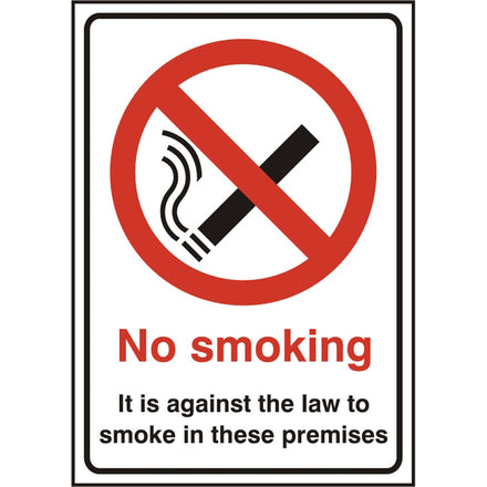 No Smoking Its Against The Law S.A.V Sign 148mm x 210mm
