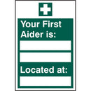 First Aider Located S.A.V Sign - IndustraCare