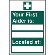 First Aider Located S.A.V Sign - IndustraCare