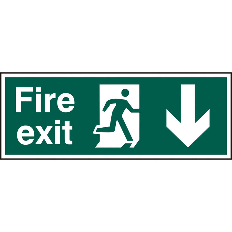 Fire Exit Man Arrow Down R.P.V.C Sign - IndustraCare