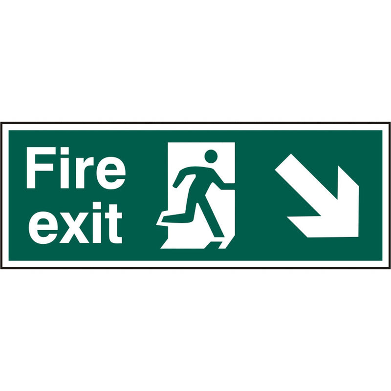 Fire Exit Man Arrow Down/Right R.P.V.C Sign - IndustraCare