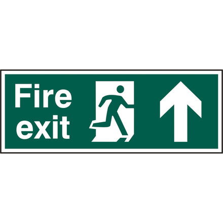 Fire Exit Man Arrow Up R.P.V.C Sign 450 x150mm