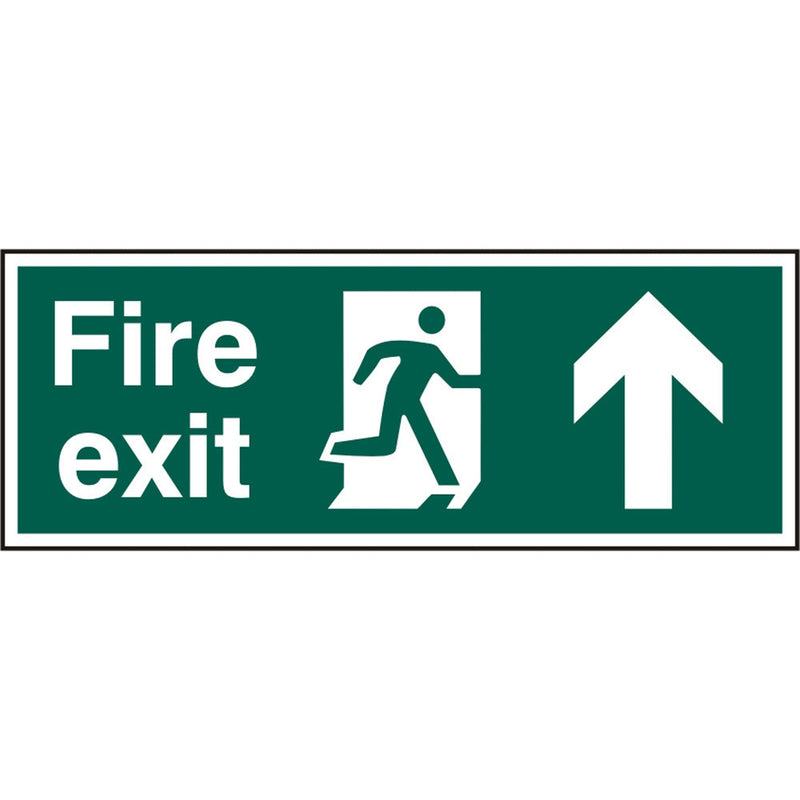 Fire Exit Man Arrow Up R.P.V.C Sign - IndustraCare