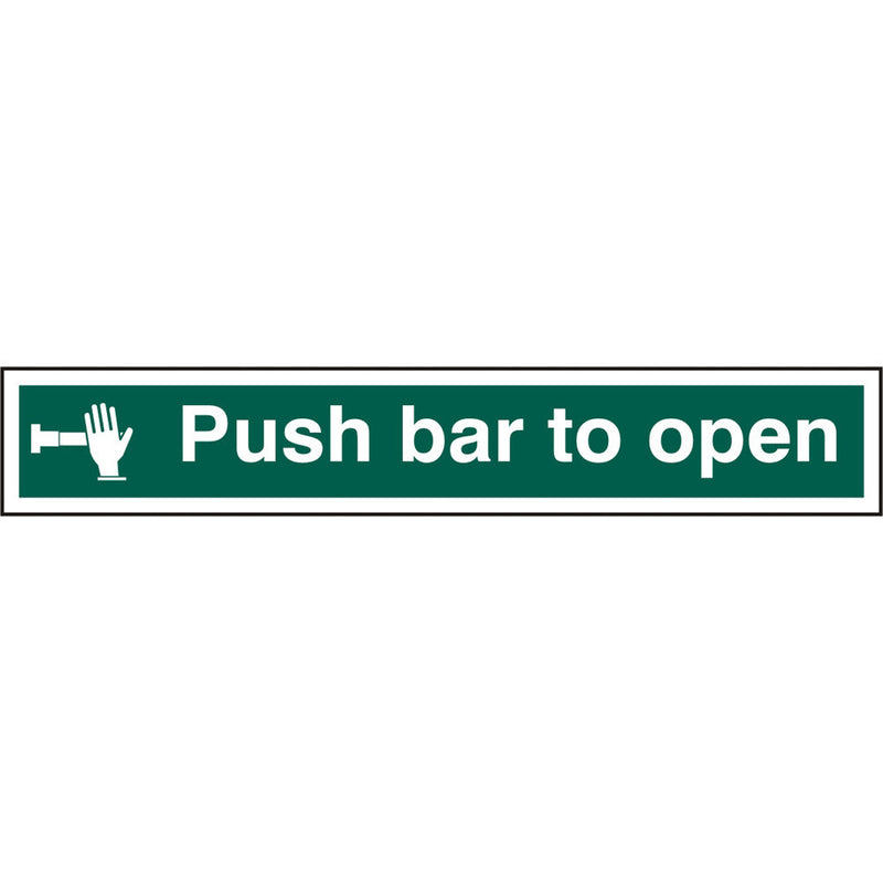 Push Bar To Open SAV Sign - IndustraCare