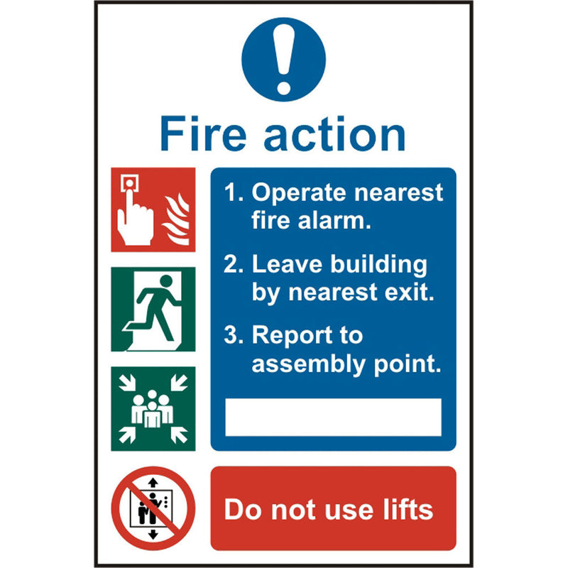 Fire Action Procedure S.A.V Sign - IndustraCare
