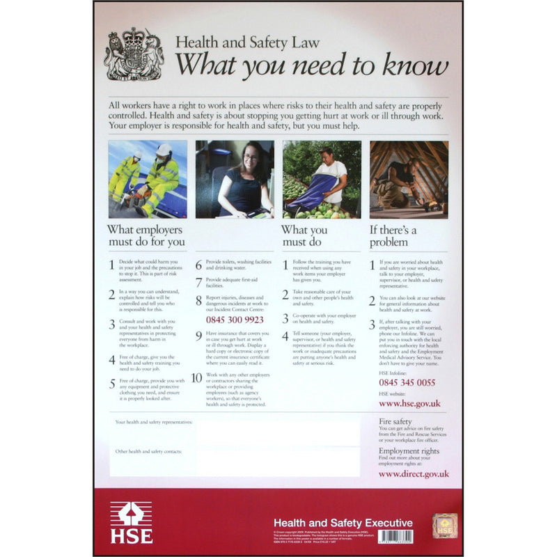 Health and Safety Law Poster PVC - IndustraCare