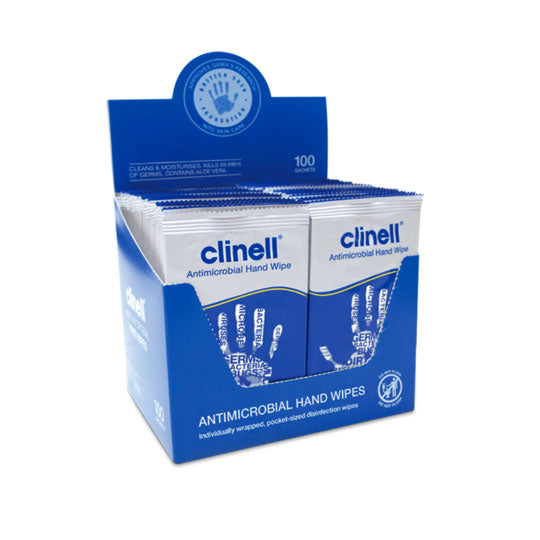 Clinell Antimicrobial Hand Wipes Individually Wrapped (Box of 100) - IndustraCare
