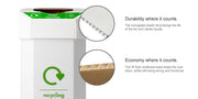 UK Combin Recycled Cardboard Bin - Pack of 5 - IndustraCare