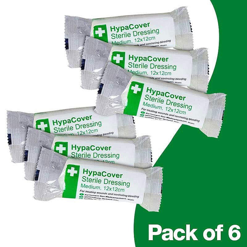 HypaCover Sterile Dressing Medium 12 x 12cm - Pack of 6 - IndustraCare