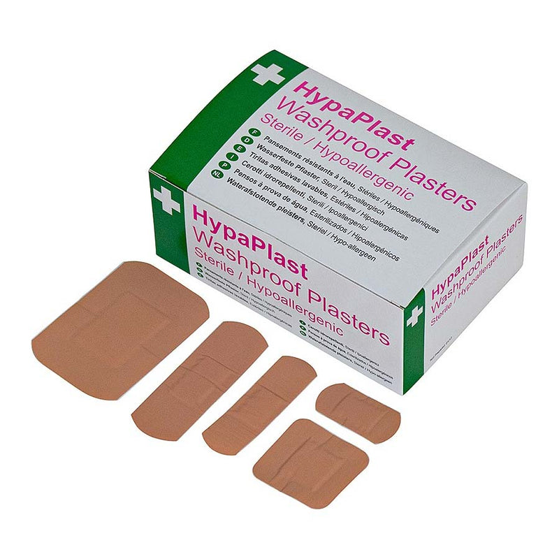 HypaPlast Pink Washproof Plasters Assorted Pack of 100 - IndustraCare