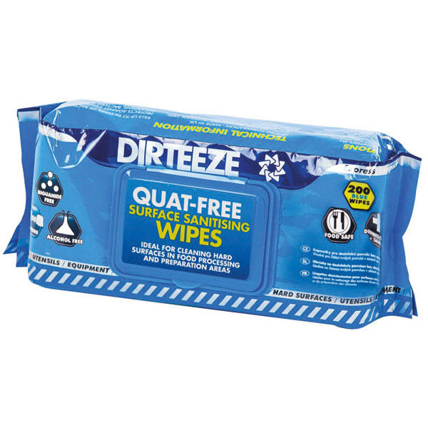 Dirteeze Food Surface Sanitising Wipes (Pack of 200) - IndustraCare