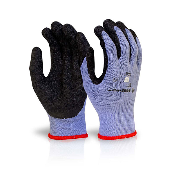 Click Multi Purpose Black Latex Work Gloves (Pack of 10) - IndustraCare