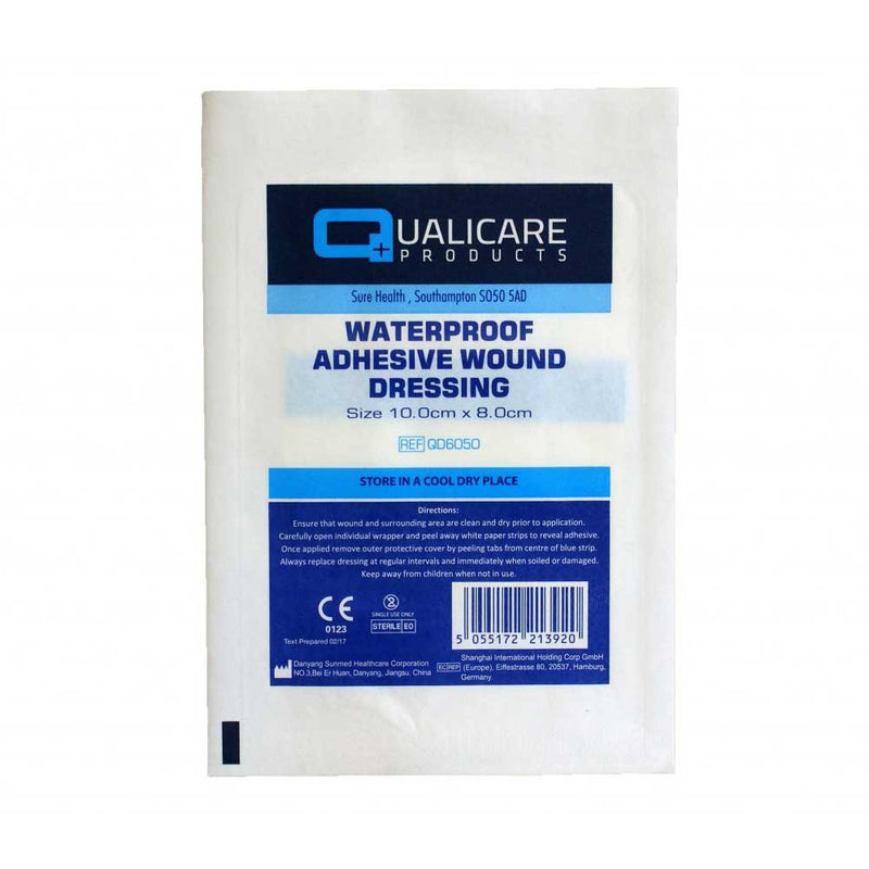 Qualicare Waterproof Adhesive Dressing 10cm x 8cm - Box of 50 - IndustraCare
