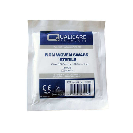 Qualicare Sterile Gauze Swabs 10cm x 10cm - Box of 125