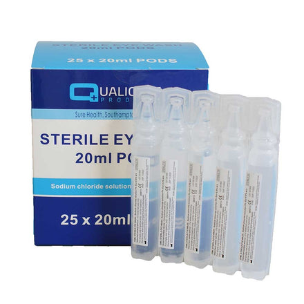 Qualicare Sterile Eyewash pods 20ml Pack of 25