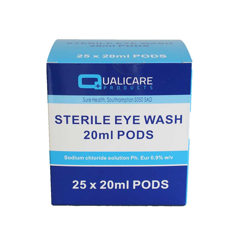 Qualicare Sterile Eyewash pods 20ml Pack of 25 - IndustraCare