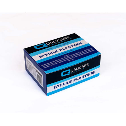 Qualicare Sterile Blue Catering Detectable Plasters 5 Assorted Sizes - Box of 100
