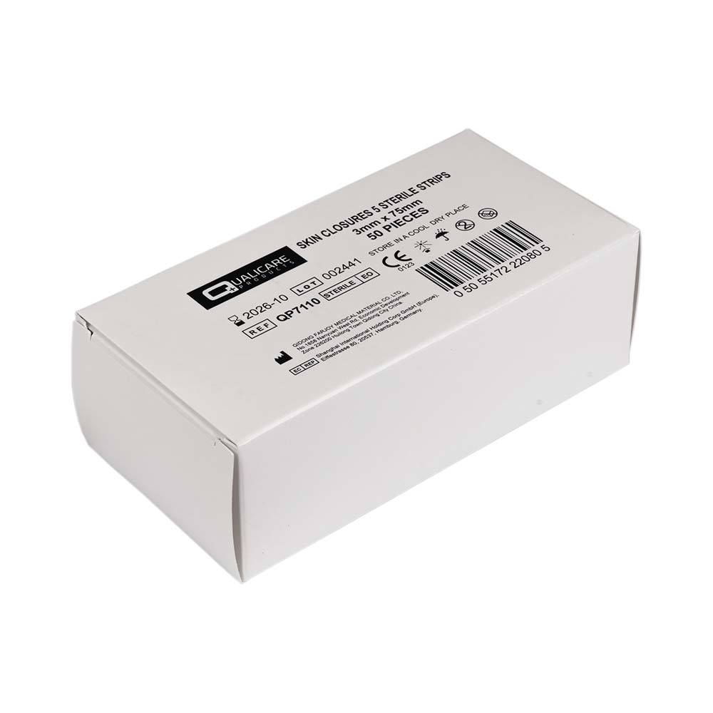 5 Strips  1 Pack  Of Qualicare 3mm X 75mm Adhesive Hypo Sterile Skin Sutures Stitch Wound Closure Strips - View #4