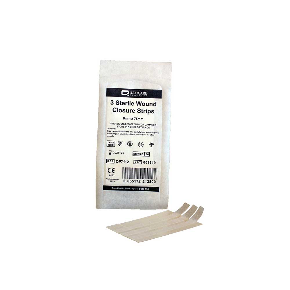 5 Strips  1 Pack  Of Qualicare 3mm X 75mm Adhesive Hypo Sterile Skin Sutures Stitch Wound Closure Strips - View #11