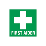First Aider Helmet Sticker - 5 x 5cm (Pack of 10) - IndustraCare