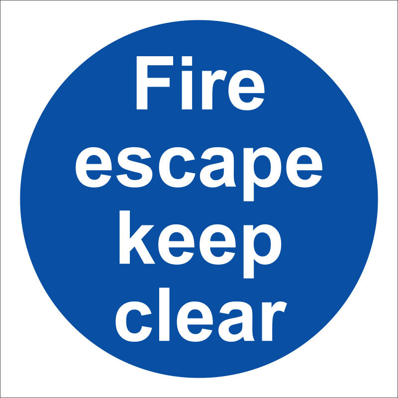 Fire Door Keep Clear Sign, 10x10cm (Vinyl) - IndustraCare