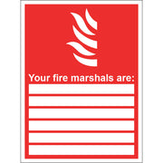 Your Fire Marshals Are... Sign, 15x20cm (Rigid) - IndustraCare
