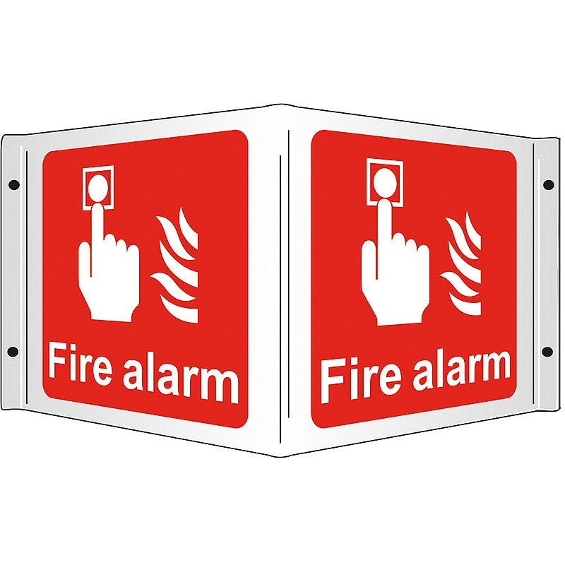 Fire Alarm Rigid 3D Projecting Sign, 43x20cm - IndustraCare
