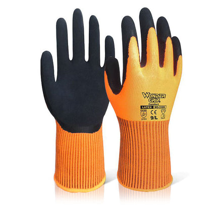 Wonder Grip Comfort Hi Vis Orange Gloves