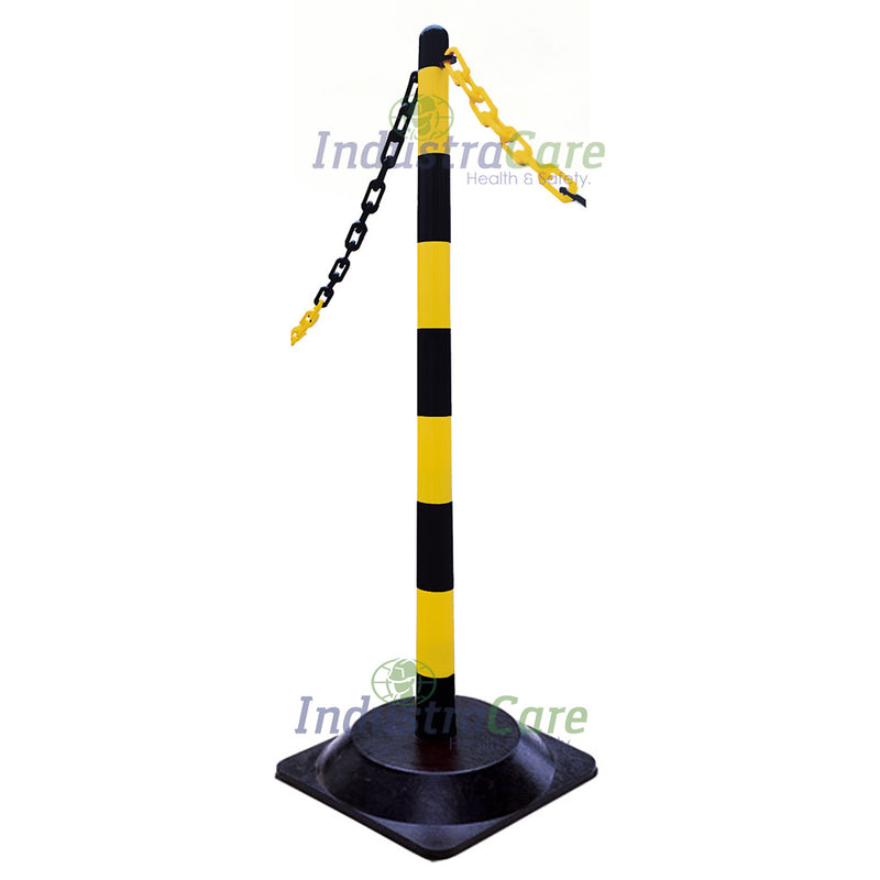 Chain Posts Set In Guarda Chain Post Set - Hard Rubber Square Bases | IndustraCare