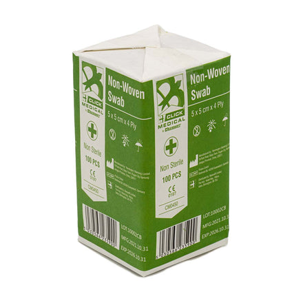Click Medical Gauze Swabs 5cm x 5cm Non Sterile - 100 Pack