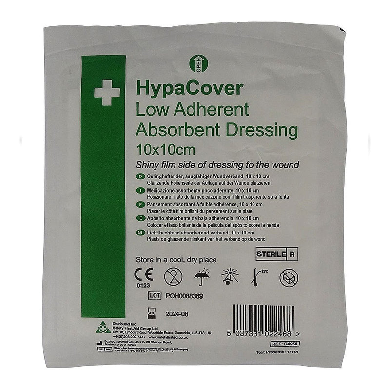 HypaCover Low Adherent Absorbent Dressing 10x10cm - Pack of 25 - IndustraCare