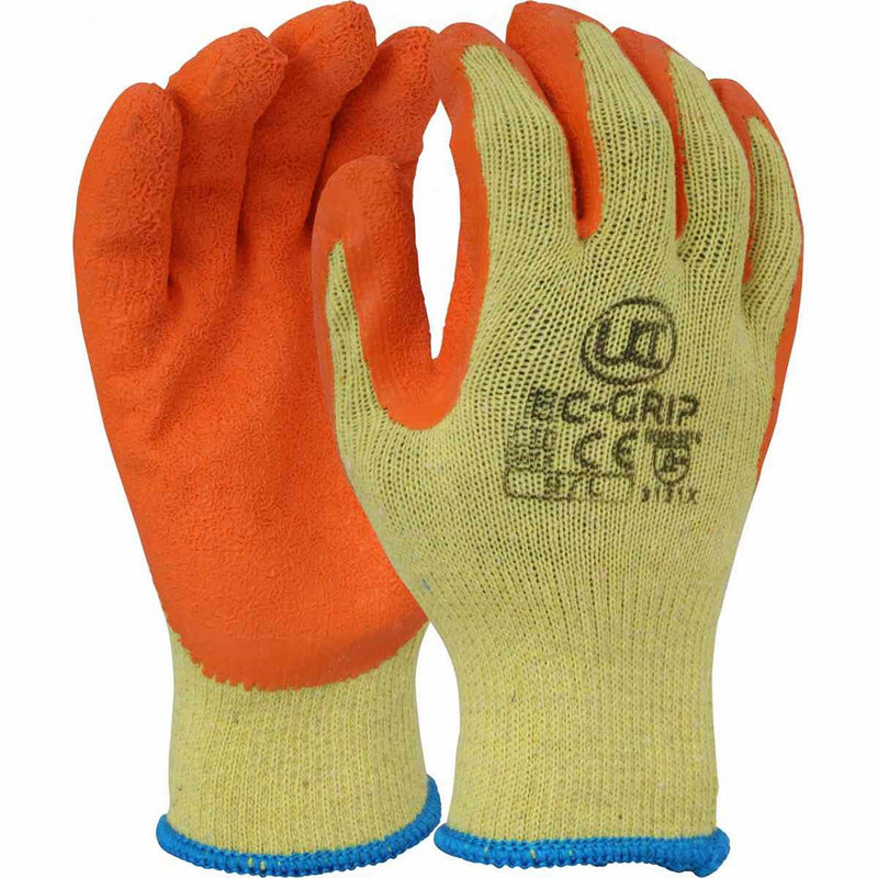 EC-Grip Economy Orange Latex Grip Gloves - IndustraCare