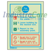 Jalite Fire Action Notice Photoluminescent Sign (5414D) - IndustraCare