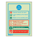 Jalite Fire Action Notice Photoluminescent Safety Sign (5537D) - IndustraCare