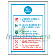 Fire Action Notice White RPVC Sign (W5414D) - IndustraCare