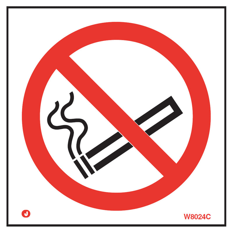No Smoking Symbol White RPVC Sign (W8024C) - IndustraCare