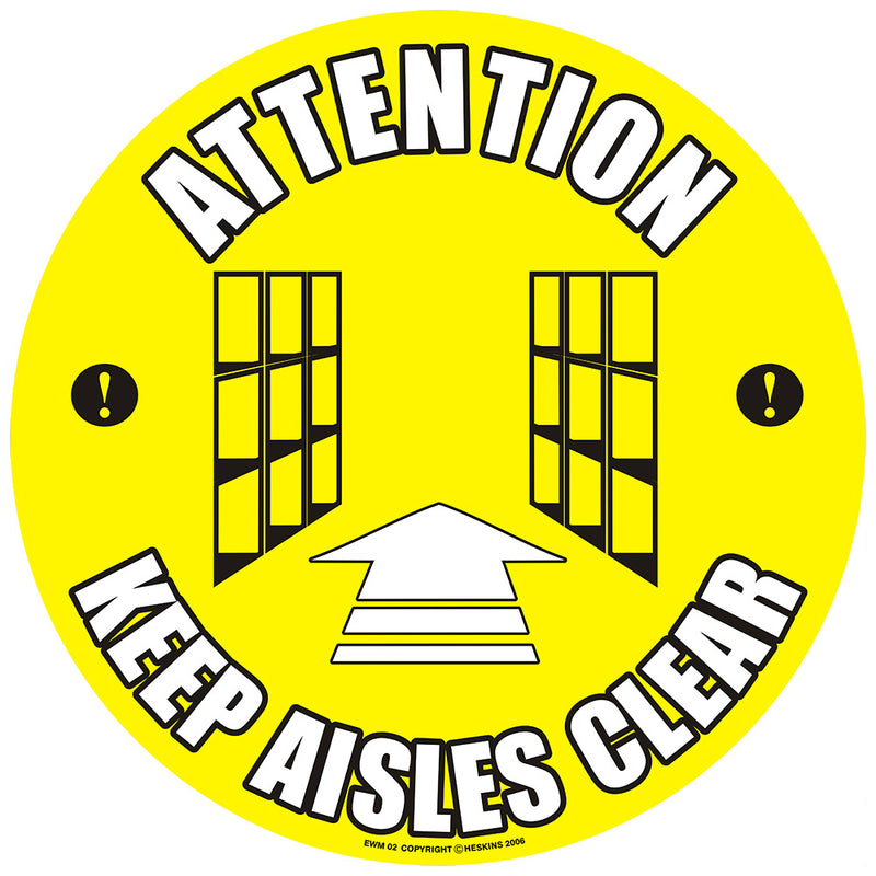 PROline Floor Sign: Attention Keep Aisles Clear - IndustraCare