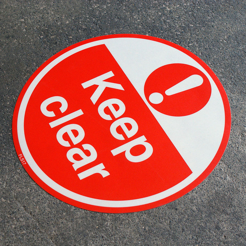 PROline Floor Sign: Keep Clear (Red/White) - IndustraCare