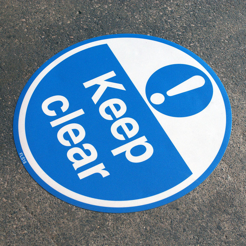 PROline Floor Sign: Keep Clear (Blue/White) - IndustraCare