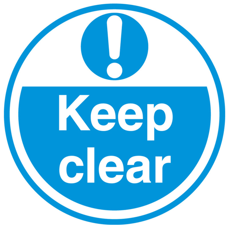 PROline Floor Sign: Keep Clear (Blue/White) - IndustraCare