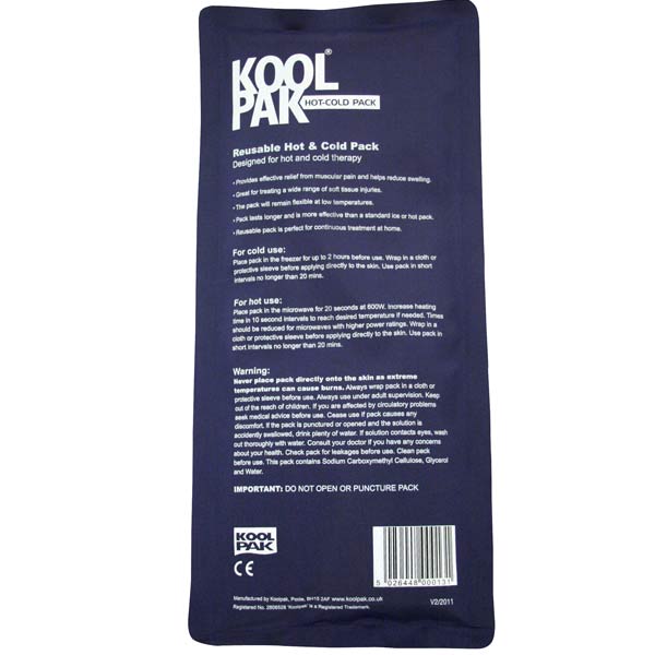 Koolpak Luxury Reusable Hot and Cold Pack - 12 x 29cm (Pack of 5) - IndustraCare