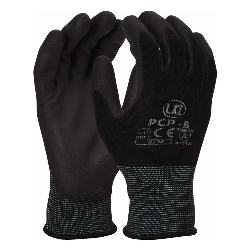 UCI Black PU General Handling Work Gloves (Pack of 10) - IndustraCare