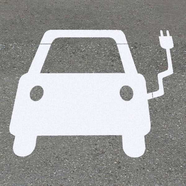 PROline Thermoplastic EV Charging Point Symbol - 1,000 x 700mm - White - IndustraCare