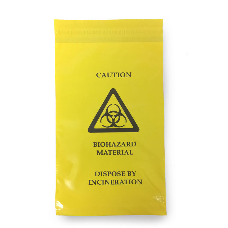 Self-seal Medical Waste Bags 205mm x 305mm (Box of 100) - IndustraCare