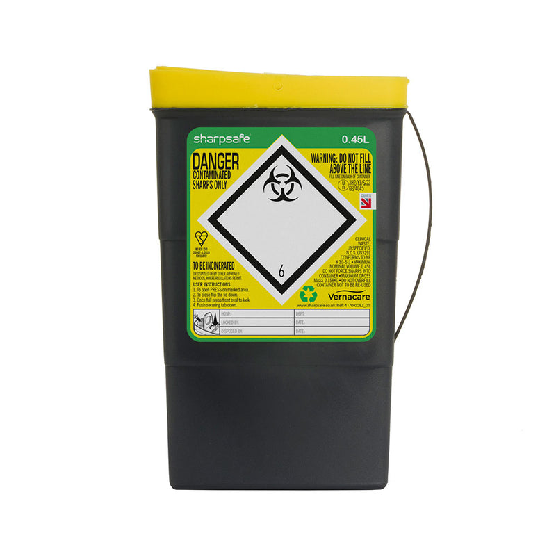 Sharpsafe 5th Gen Sharps Bin 0.45 Litre - IndustraCare