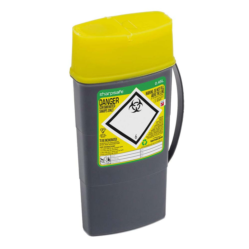 Sharpsafe 5th Gen Sharps Bin 0.45 Litre - IndustraCare