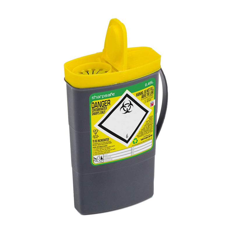 Sharpsafe 5th Gen Sharps Bin 0.45 Litre - IndustraCare