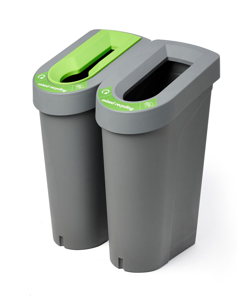 UK uBin Eco Friendly Office Recycle Bin and Lid - Grey - IndustraCare