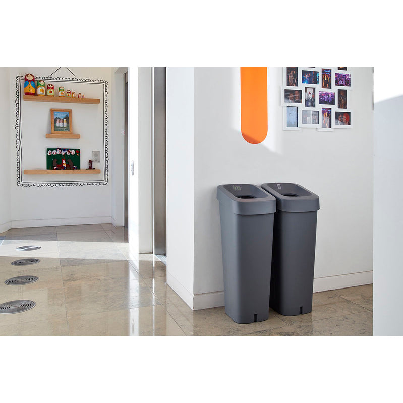 uBin Mini Eco Friendly Office Recycle Bin and Lid - Grey - IndustraCare